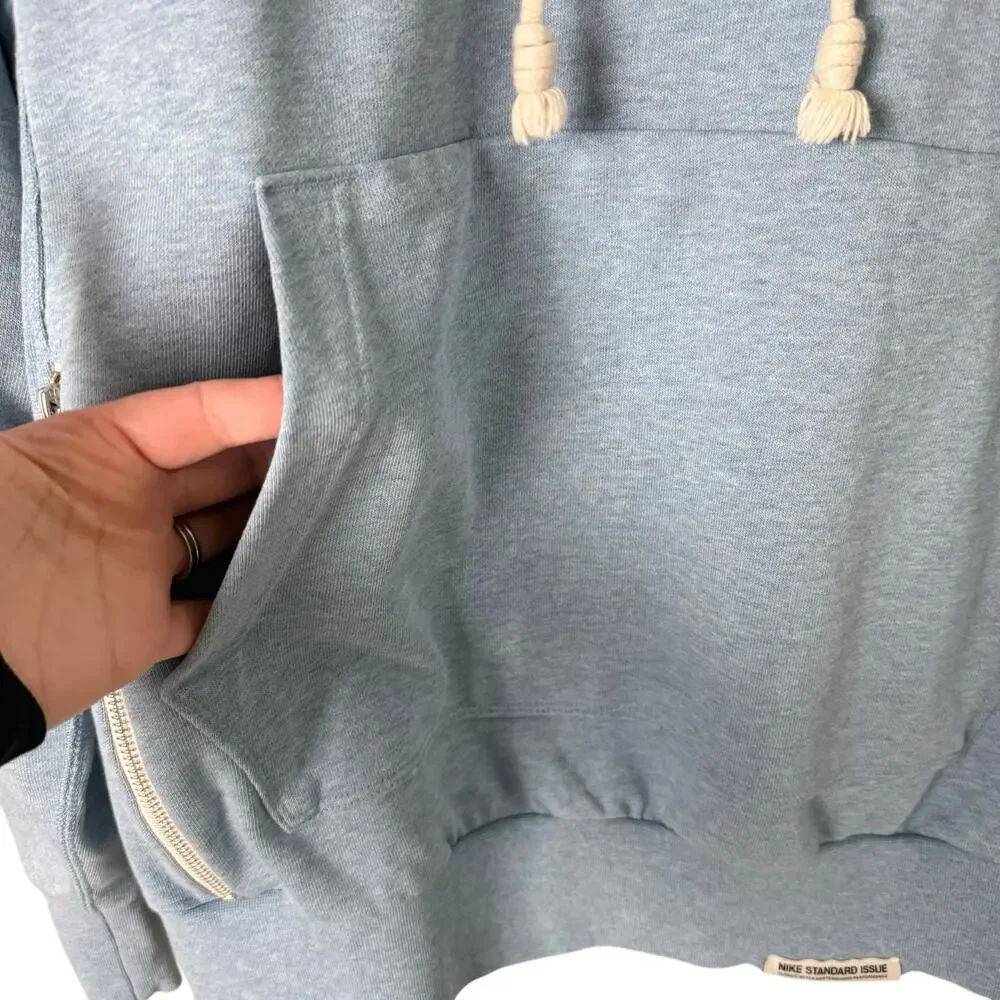 Nike Men Basketball Hoodie in Worn Blue Dri-Fit Pullover Sweatshirt, Size Small - Picture 7 of 13